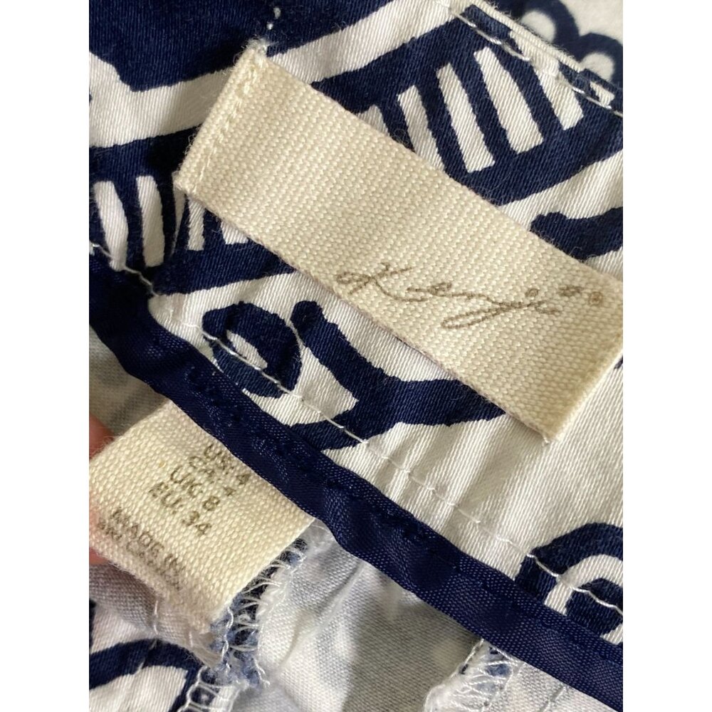 💜 Kenji Blue White Floral Paisley Womens Shorts size 4 Vacation Coastal nautical - Picture 3 of 16